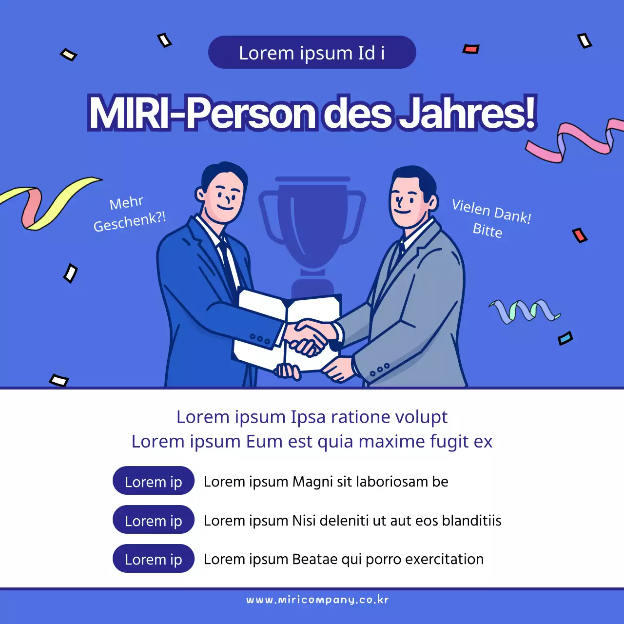 Ankündigung des Slogan-Wettbewerbs zum Thema Blue and White Box