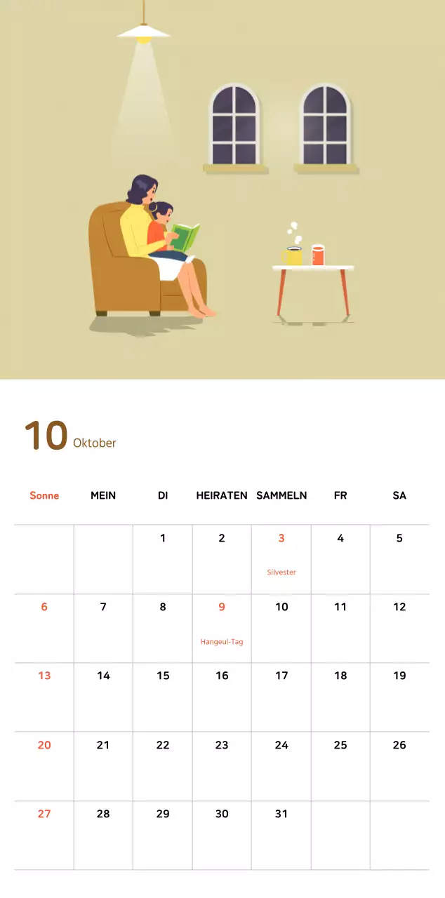 Warmes Familienkonzept in Pastellfarben