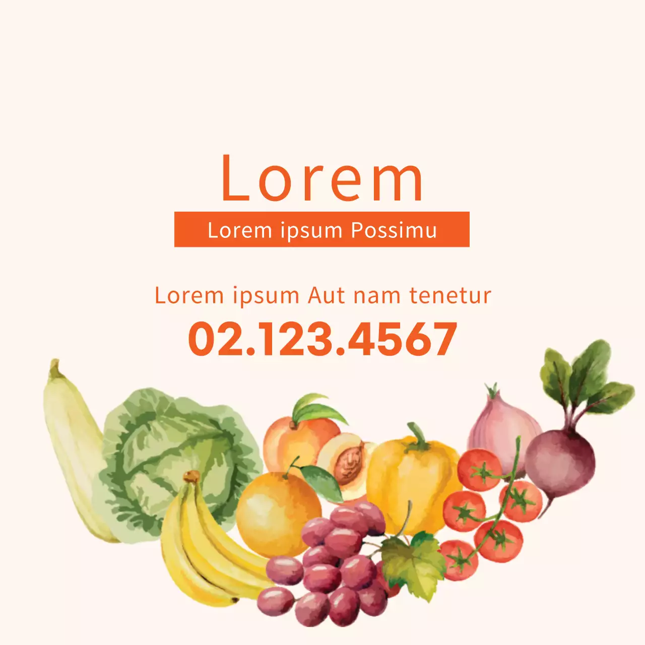 Orange Illustration saubere Früchte Gemüsehändler