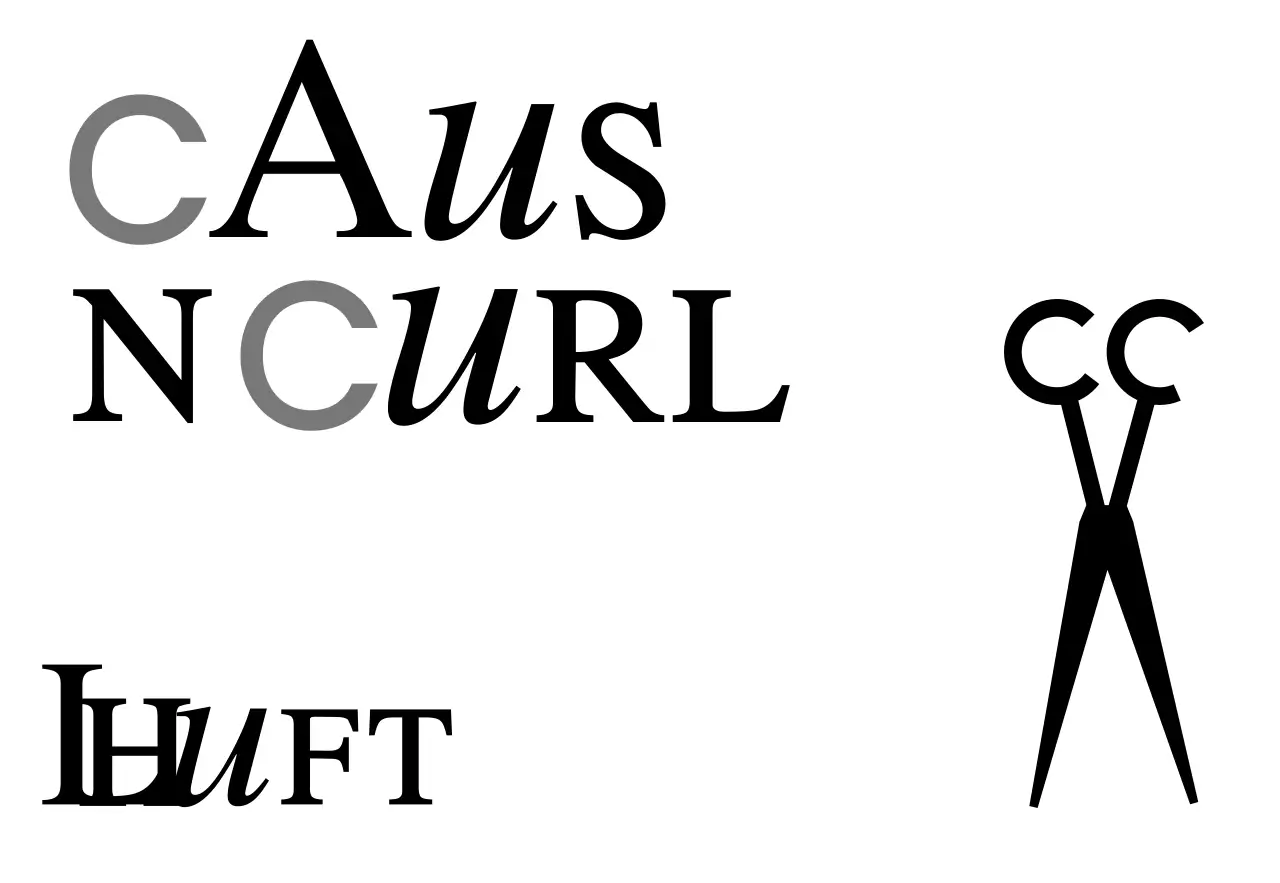 Ein klassisch anmutendes Ladenschild mit weißem und schwarzem Text für einen Friseursalon und einer Scherenillustration.