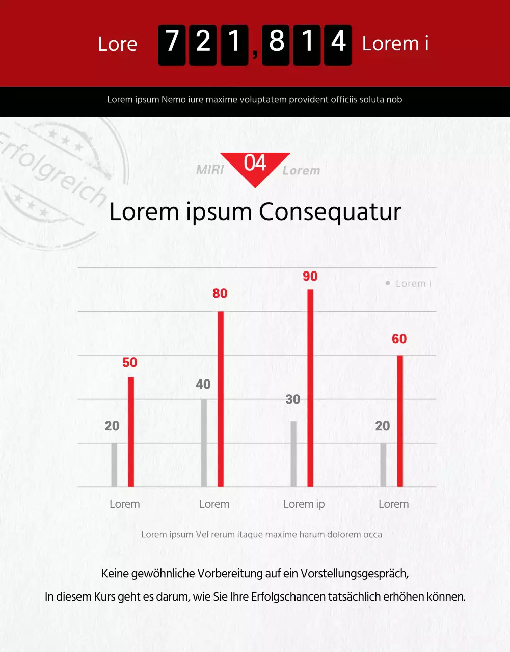 Eine einfache rot-schwarze Kursbeschreibung für ein Online-Interview