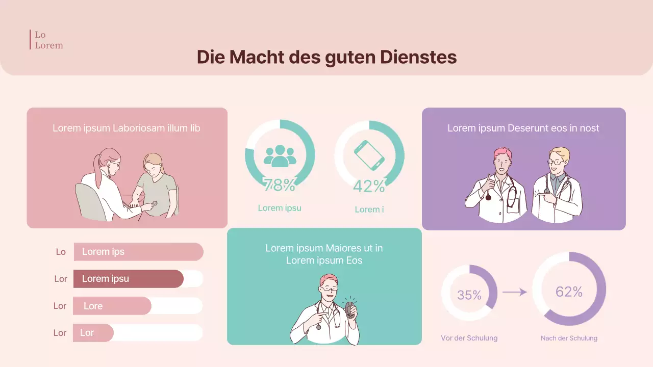 Schulungshandbuch für Krankenhaus-CS-Gütezeichen in rosa Pastellfarben