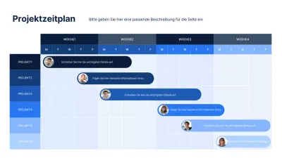 Projektplan Gantt-Diagramm in blau