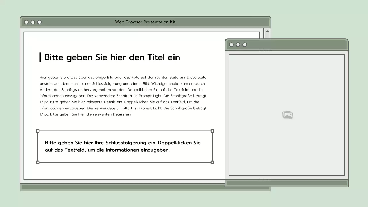 Präsentationsmappe mit einem hellblauen Browserkonzept