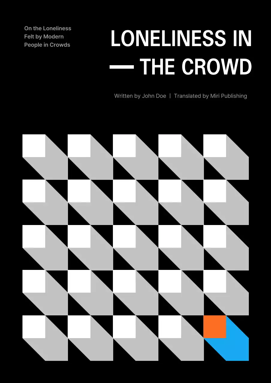 Simple book cover in white and black