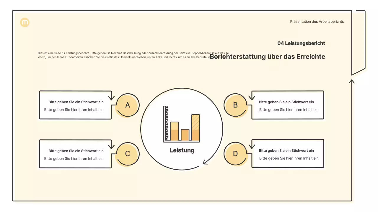 Punktformen mit Pfeilen in hellgelb Business-Präsentationsmappe