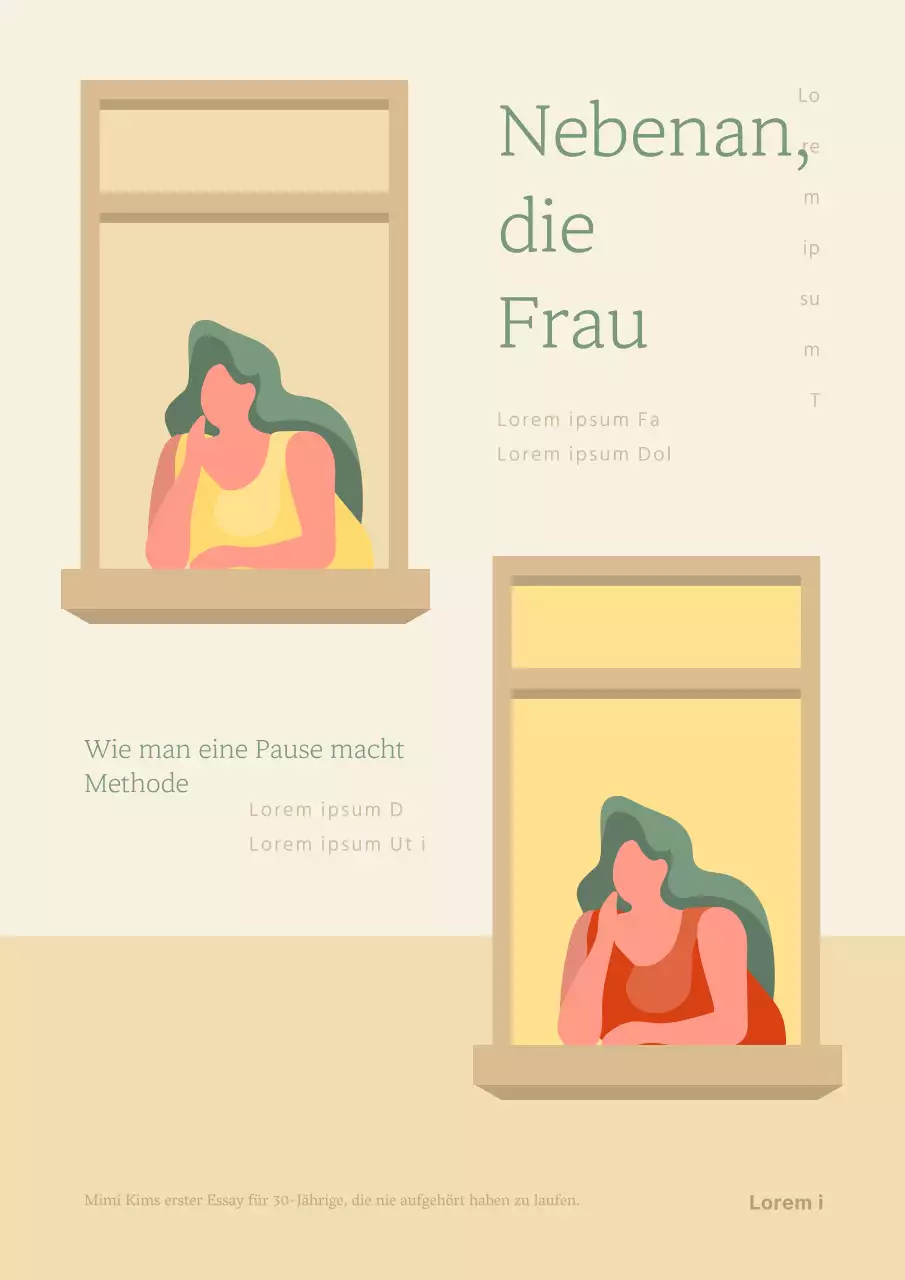 Die Frau im gelben und grünen Fenster Essay