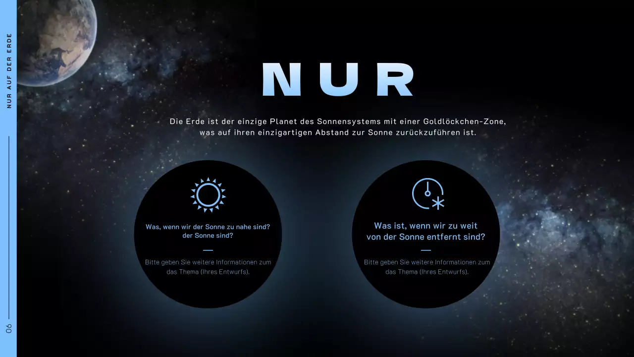 Weltraumthema mit Weltraumfotos auf schwarzem Hintergrund