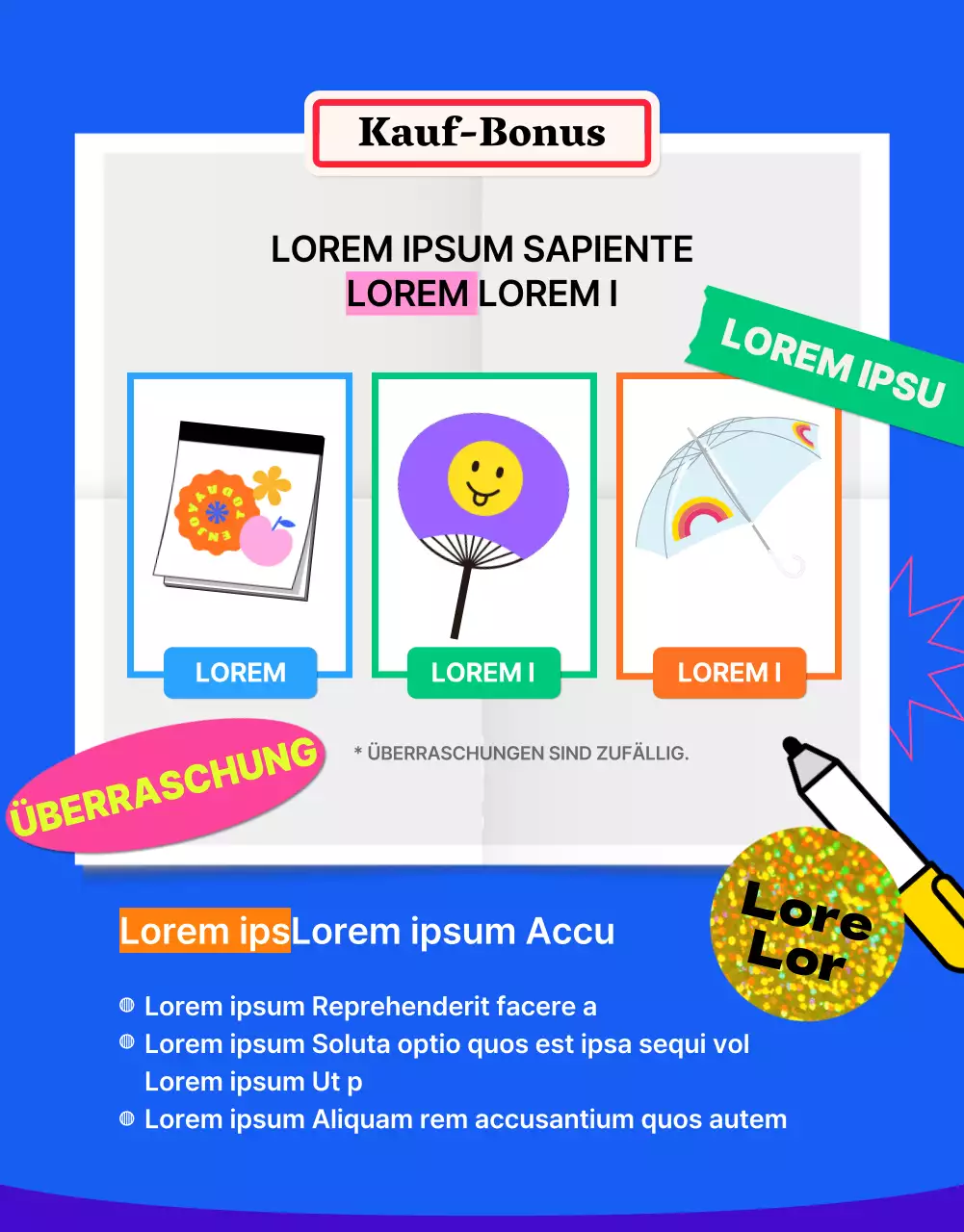 Blauer Aufkleber Detailseite