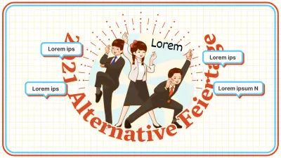 Retro-Konzept in Rot und Blau mit alternativen Urlaubsinformationen