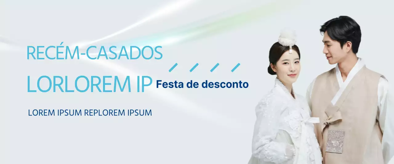 Banner de venda de electrodomésticos de verão para recém-casados em azul e azul claro