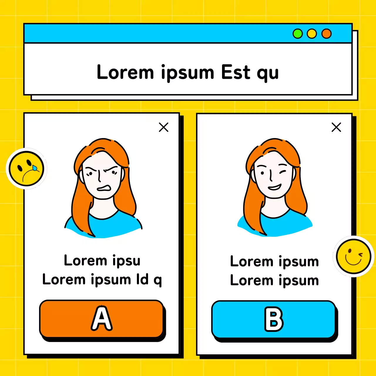 Ein Gleichgewichtsspiel am Arbeitsplatz mit gelben und hellblauen Farbtupfern gepostet von