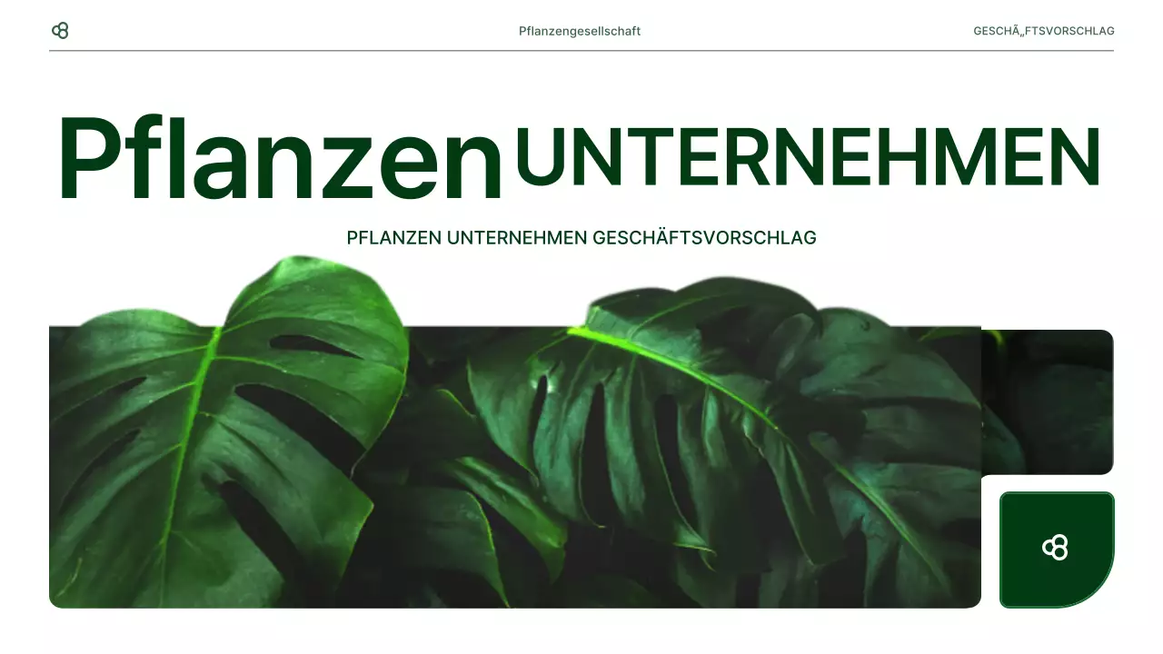 Business Business Vorschlag in weiß und grün natürlichen Blatt Konzept