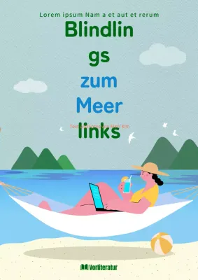 Ein beruhigender Essay mit blauem und grünem Meereshintergrund