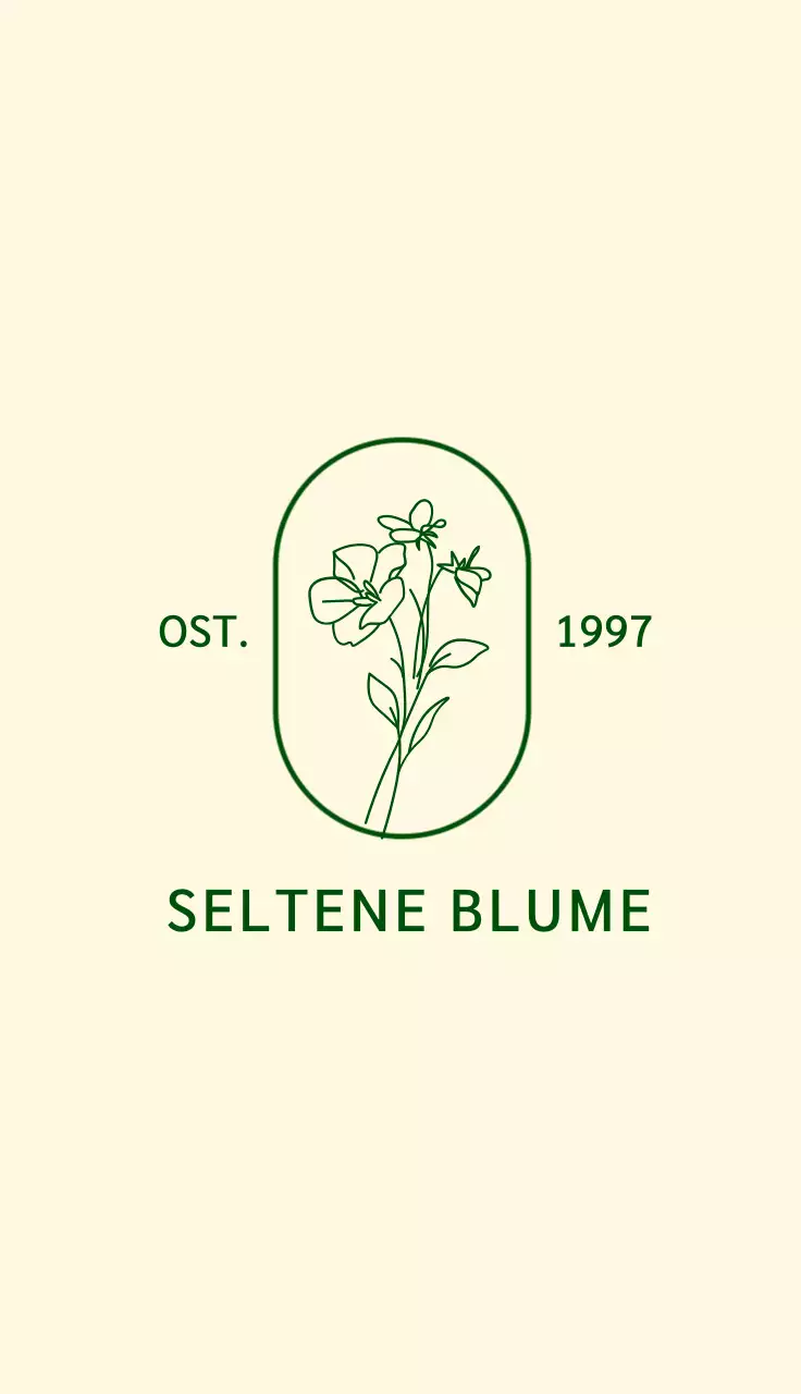 Blumenladen-Visitenkarte mit einer Blumen-Illustration Logo auf einem gelben Hintergrund