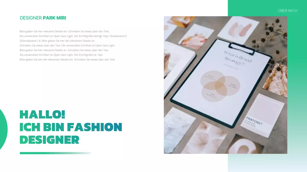 Eine einfache Designmappe in Grün