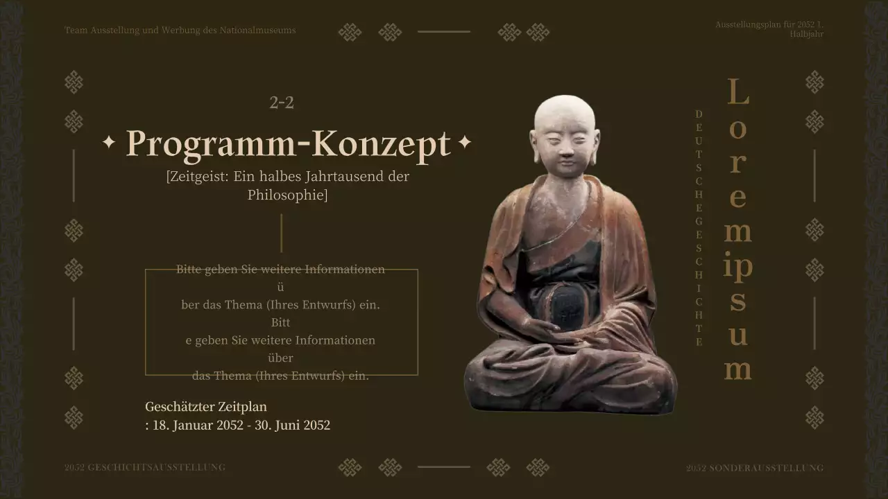 Brauner Ton Museum Ausstellungsprogramm Plan für die erste Hälfte des Jahres