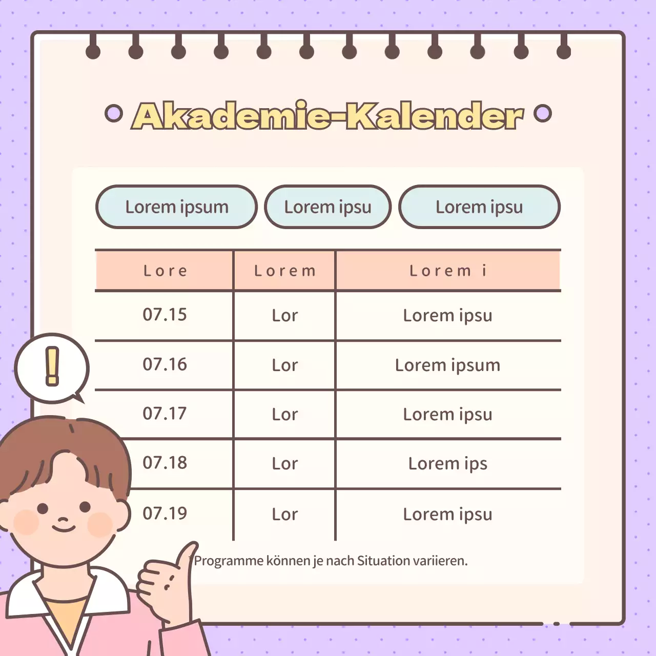 Niedliche Akademie der Geisteswissenschaften in Gelb und Lila