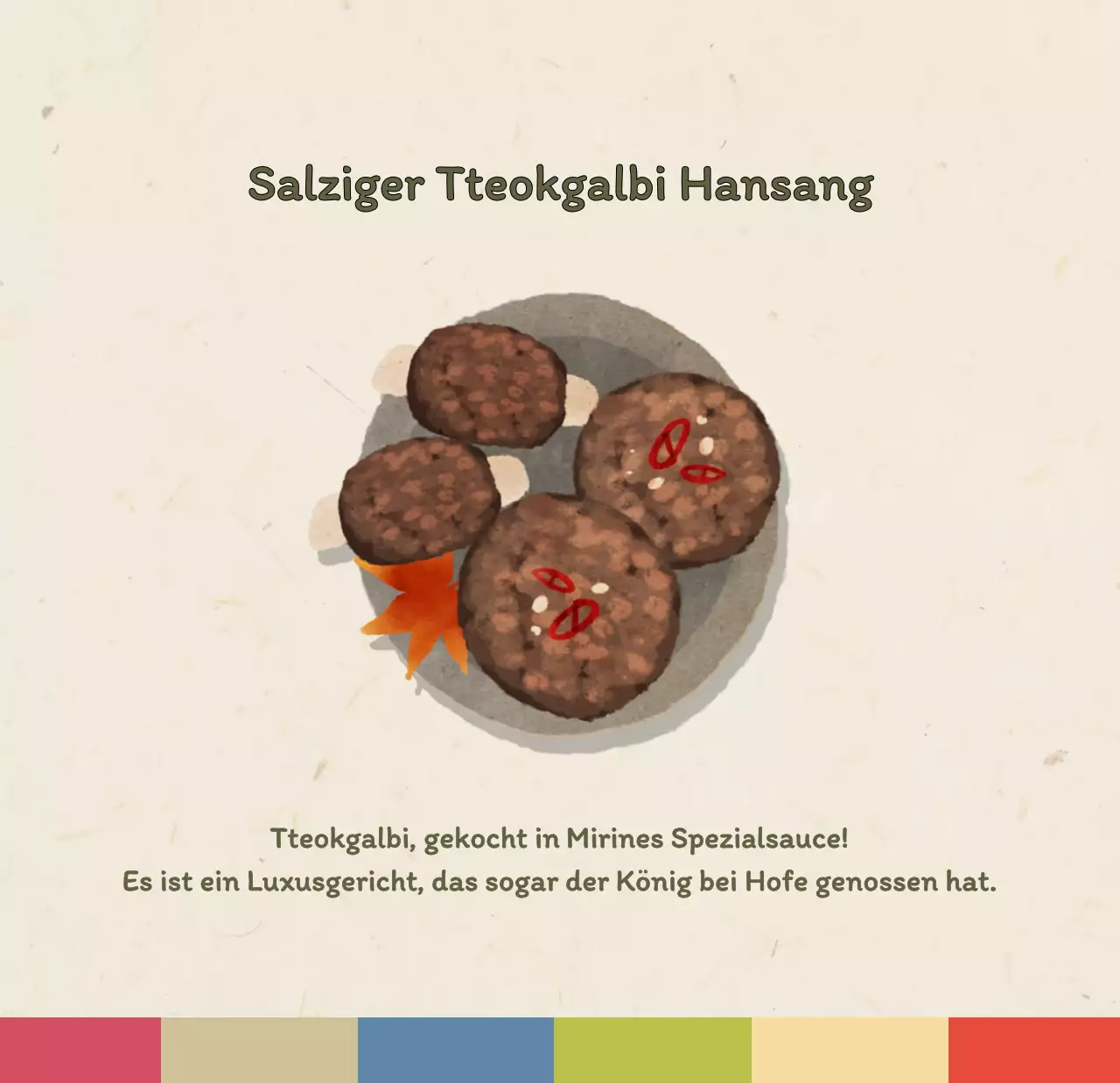 Traditioneller koreanischer Restaurantkonzept-Gutscheinkalender in Beige und Braun