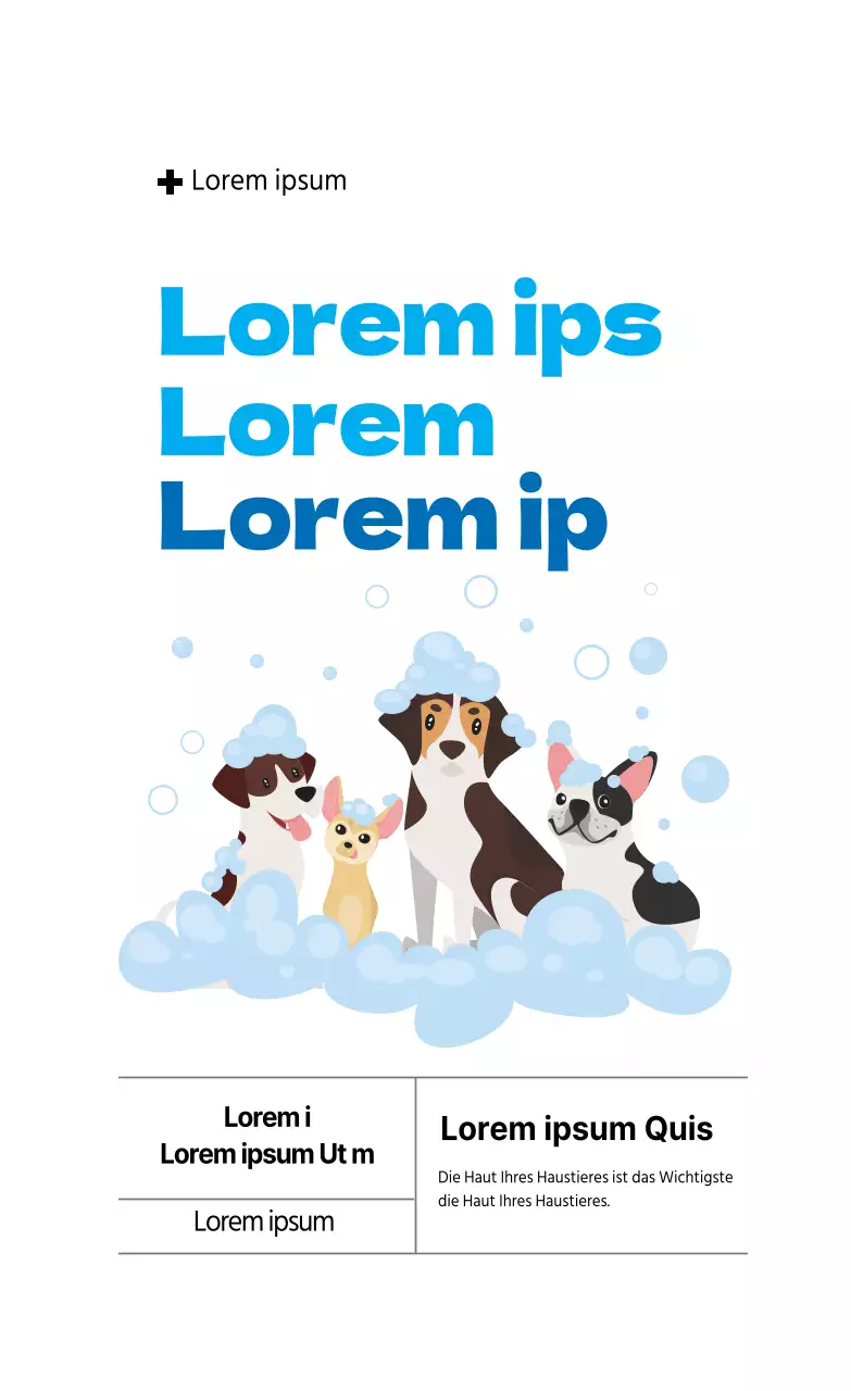 Blaue Illustration Niedliches Etikett für Haustiershampoo