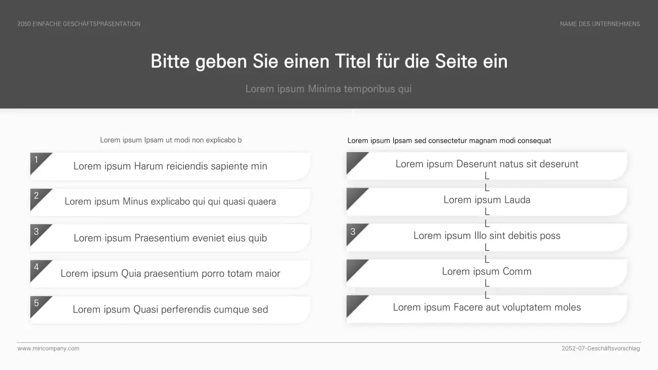 Einfache Geschäftspräsentation in Schwarz und Weiß