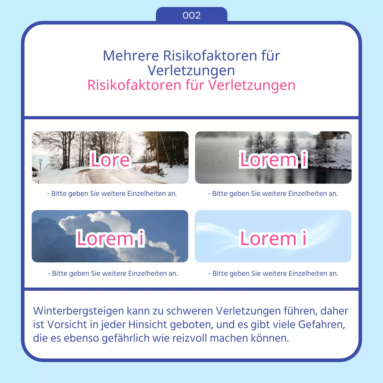 Vorwinterlicher Wanderführer mit blauem Wintersymbol