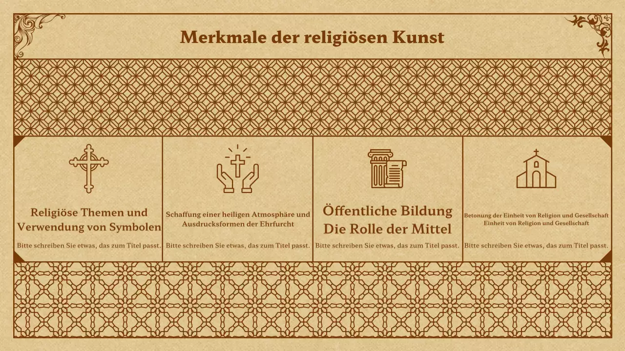 Mittelalterliche Kunst in Beige und Braun Präsentation