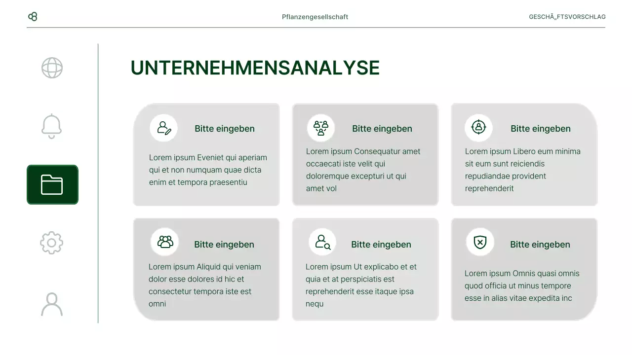 Business Business Vorschlag in weiß und grün natürlichen Blatt Konzept