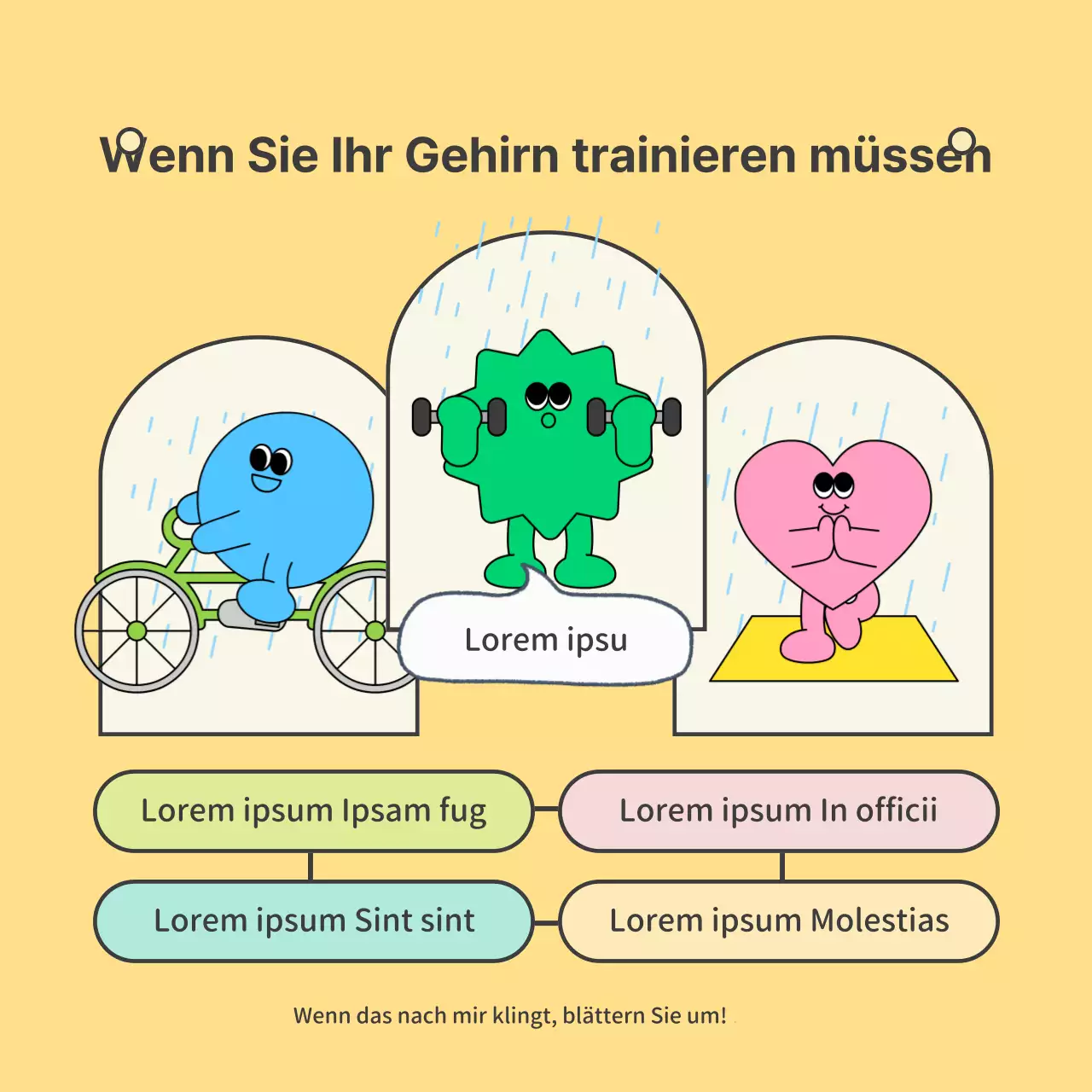 Niedliche gelbe und grüne psychologische Beratungsstelle