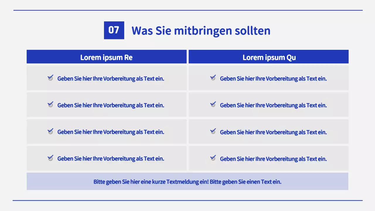 Eine einfache Sommermission mit blauen und weißen Linien