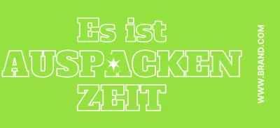 Schlichtes Design mit Text in Chartreuse und Weiß, der kurierbezogene Phrasen hervorhebt
