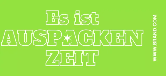 Schlichtes Design mit Text in Chartreuse und Weiß, der kurierbezogene Phrasen hervorhebt