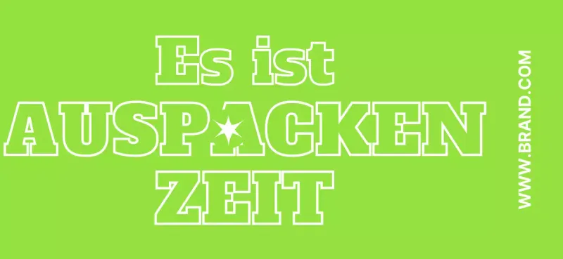 Schlichtes Design mit Text in Chartreuse und Weiß, der kurierbezogene Phrasen hervorhebt