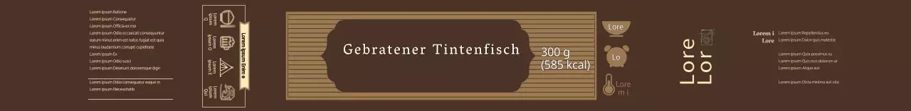Etikett für braune, gebratene Lebensmittel