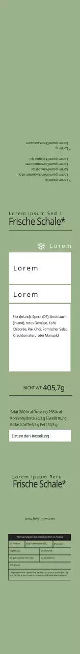 Grüne saubere Salatverpackungsetiketten