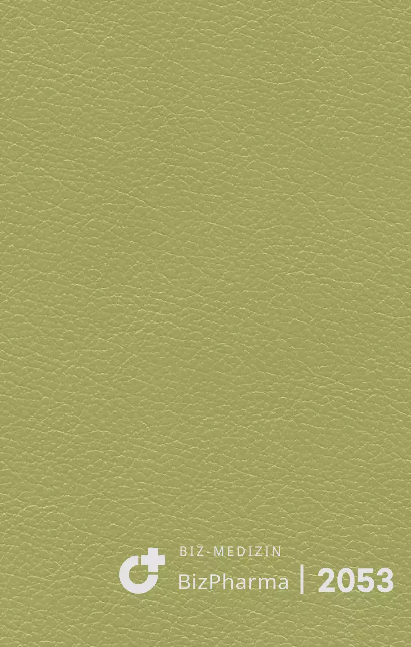 Tagebuchdeckel mit vertikalem Logo eines Pharmaunternehmens