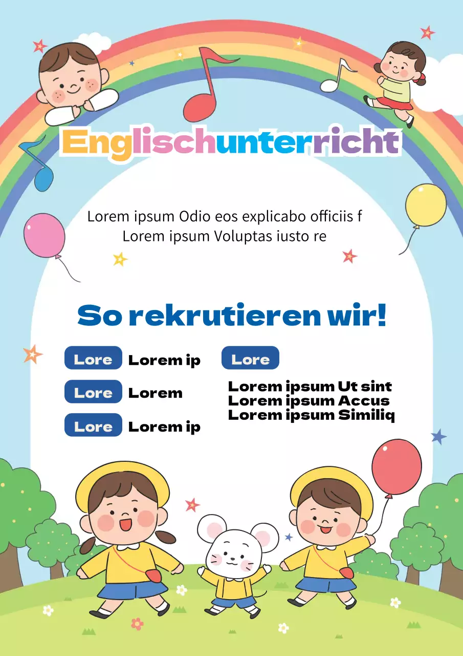 Hellblaue Illustration niedliche Kinder Englisch Klassenzimmer Schule Förderung