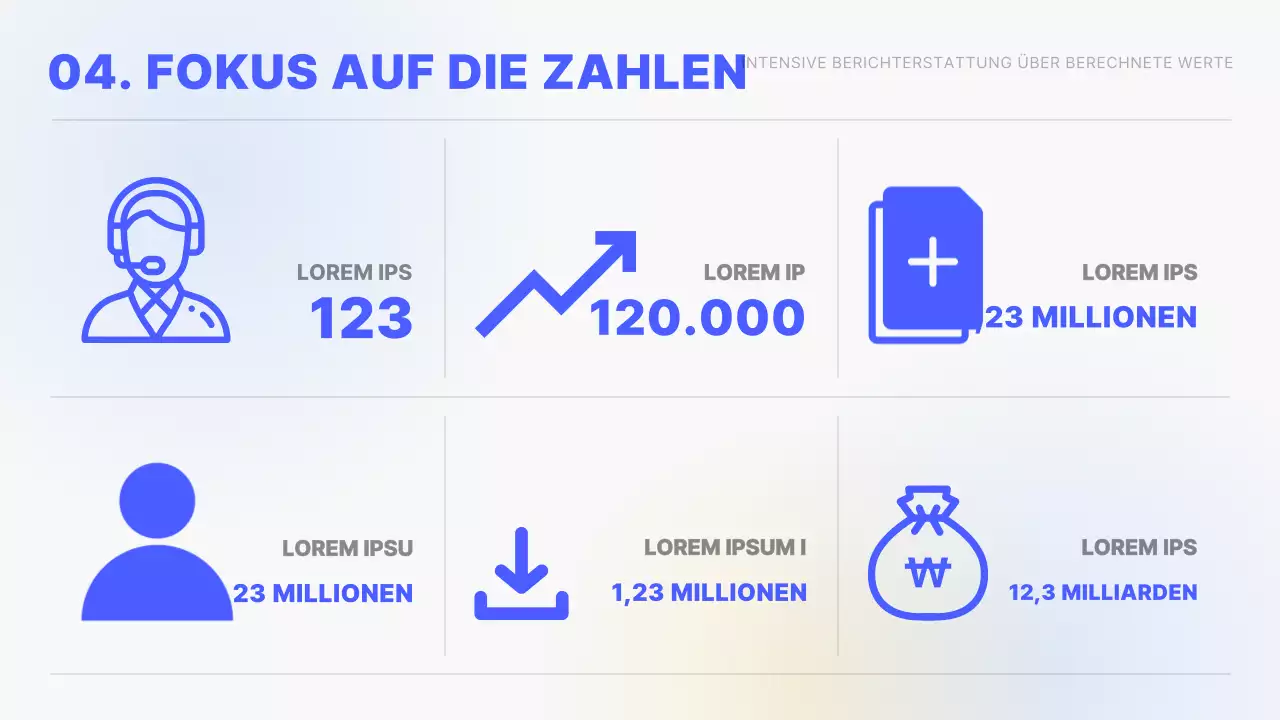 Gelber und blauer Farbverlauf Einfache Diagramme und Infografiken Konzeptioneller Leistungsbericht