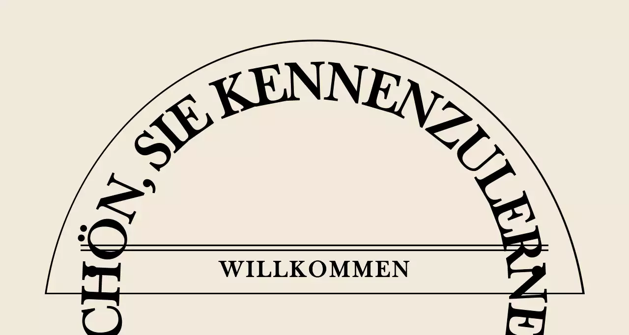 Einfacher, emotionaler Textstil in Hellbraun und Schwarz