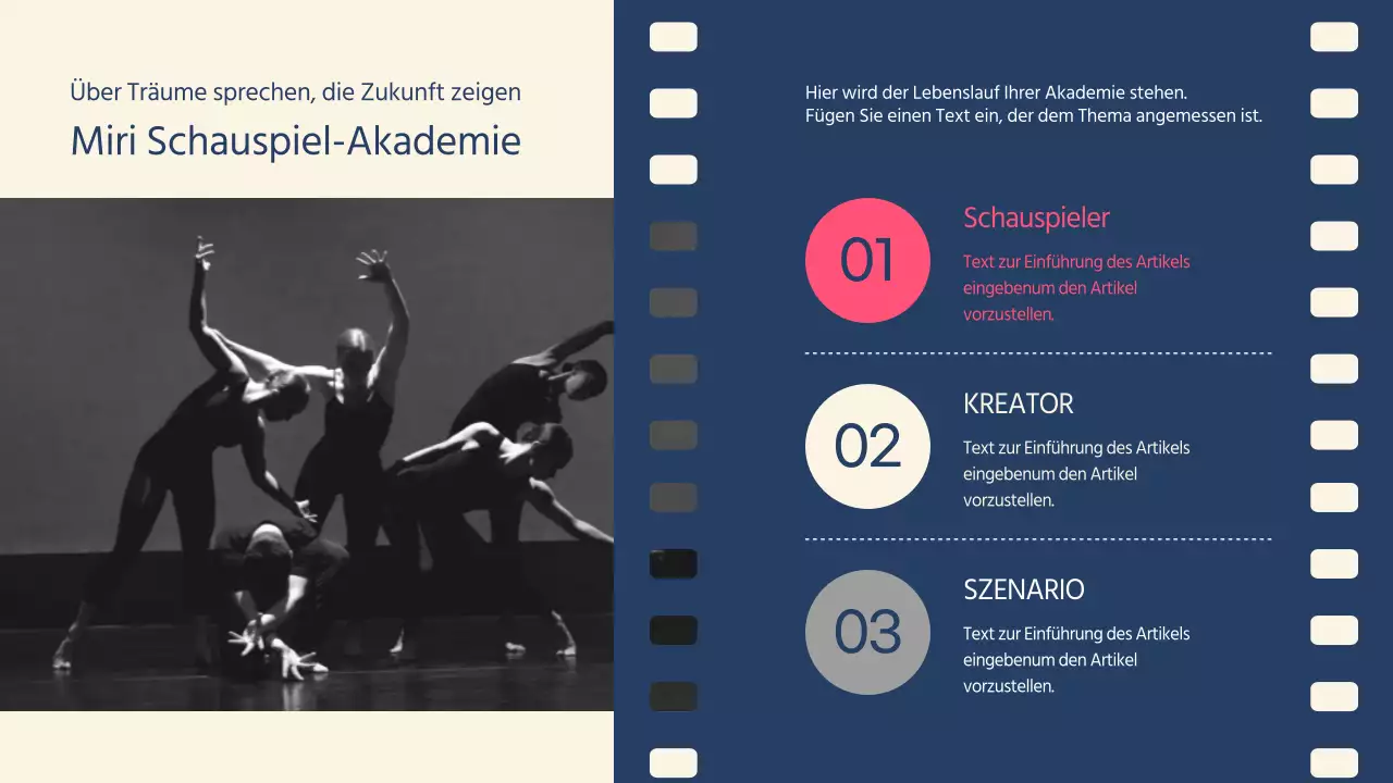 Cinemaconcept-Workshop in Marine- und Rosatönen