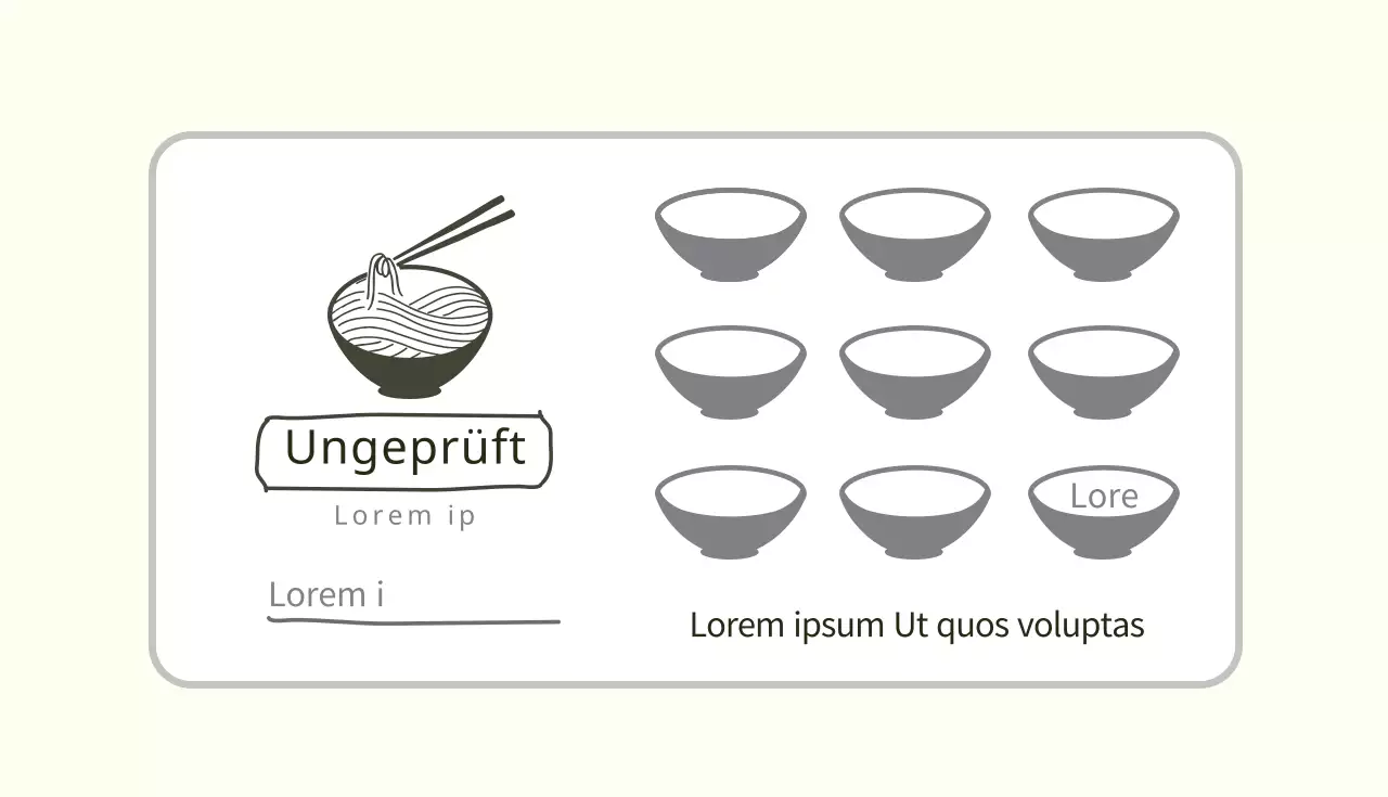 Elfenbeinschwarz illustrierter Catering-Gutschein