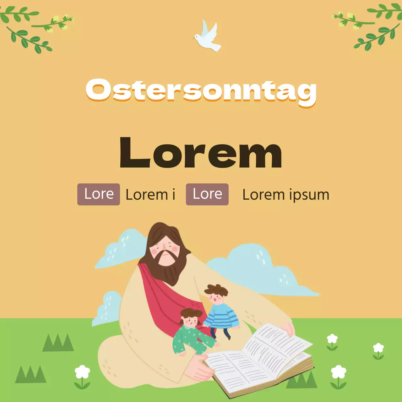 Gelb Illustration niedlich Kirche Ostern Erntedankgottesdienst Förderung