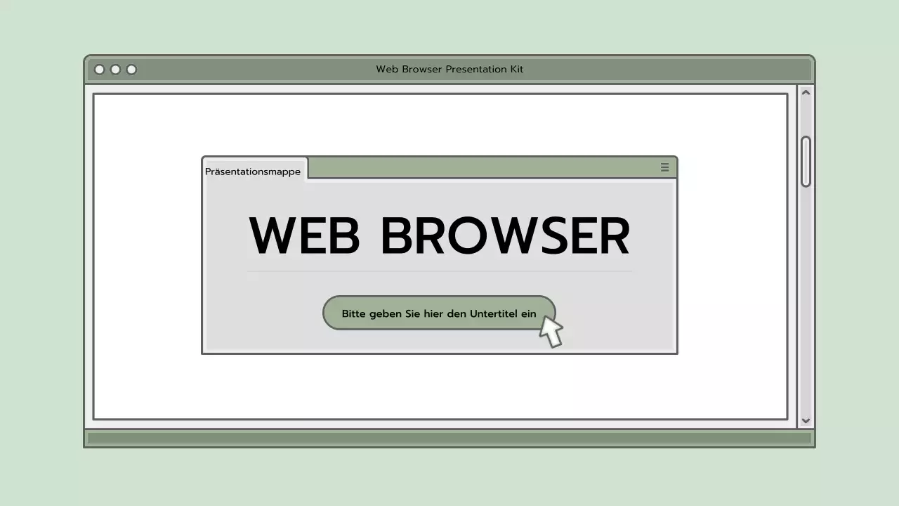 Präsentationsmappe mit einem hellblauen Browserkonzept