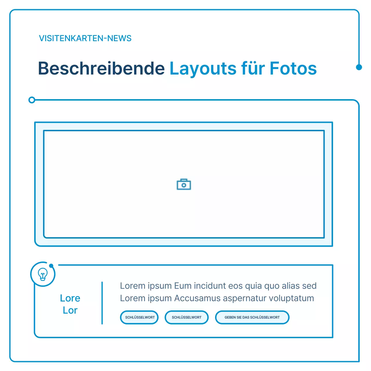 Ein Leitfaden für Unternehmensnewsletter in weißer und blauer Geometrie