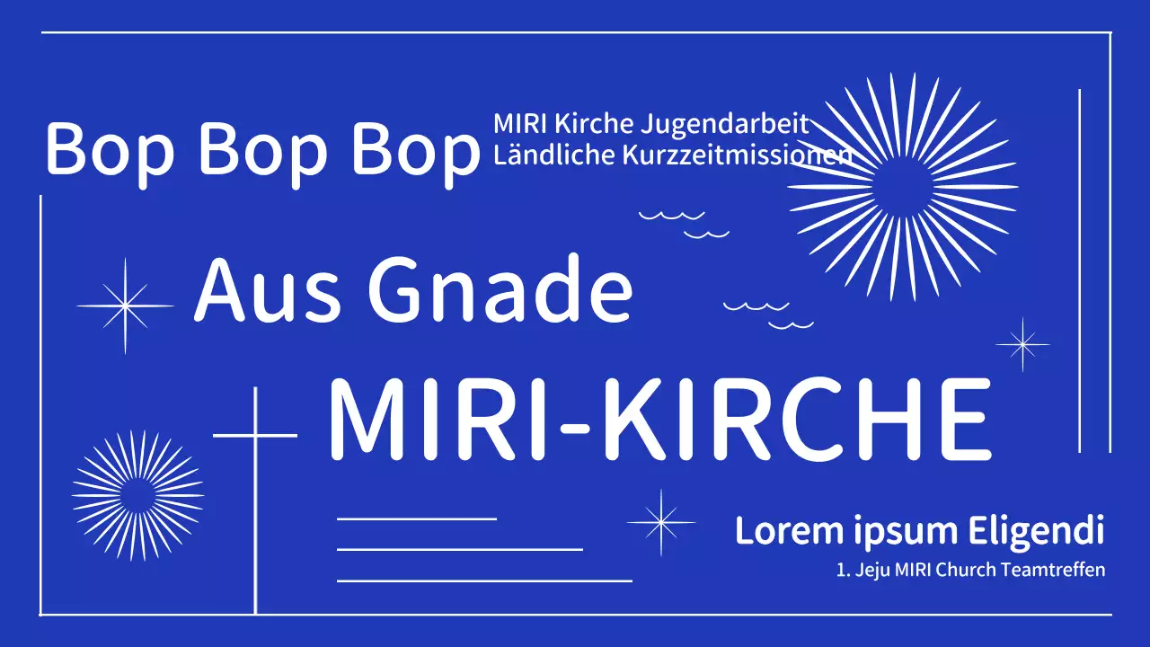 Eine einfache Sommermission mit blauen und weißen Linien