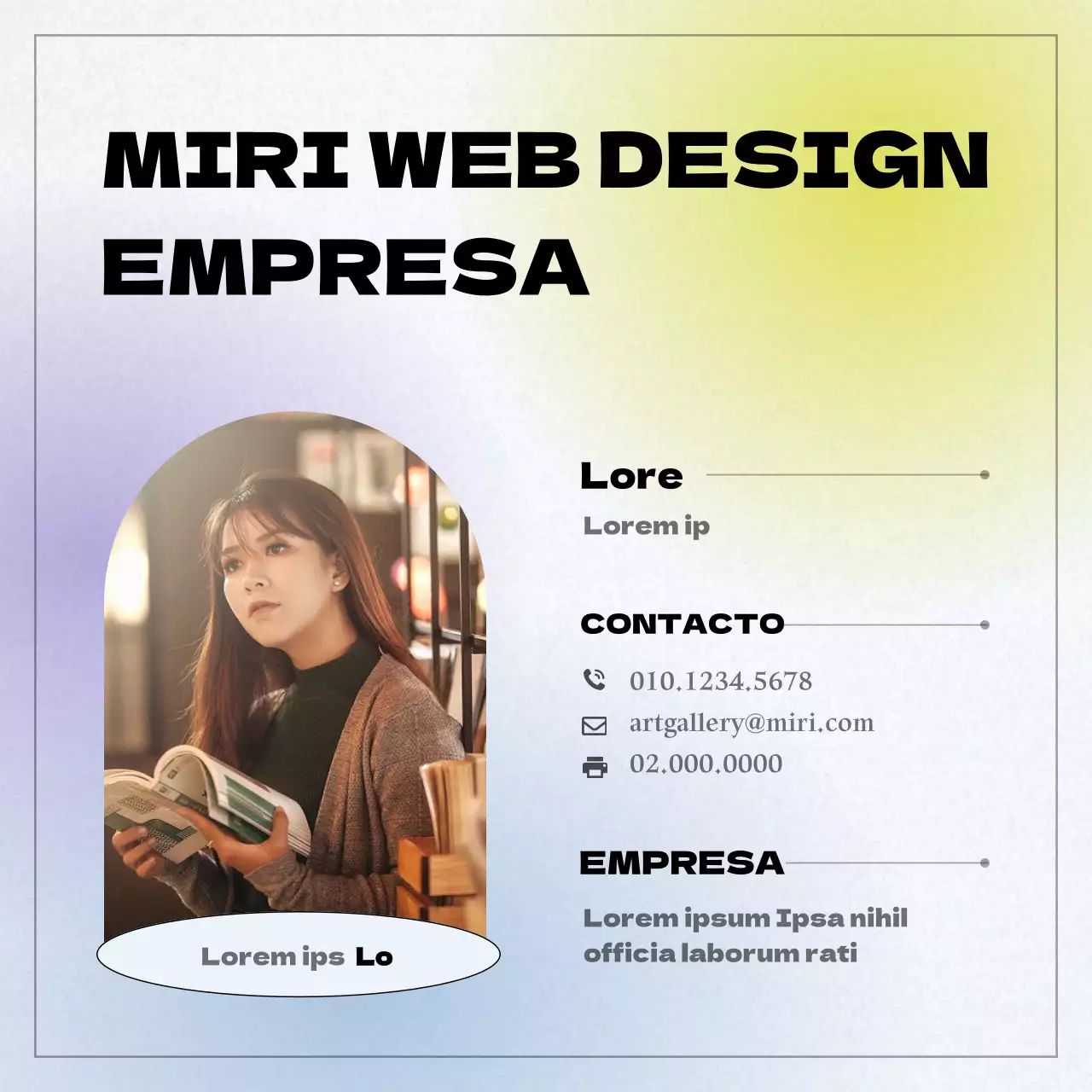 Perfil online com um conceito de gradiente emocional