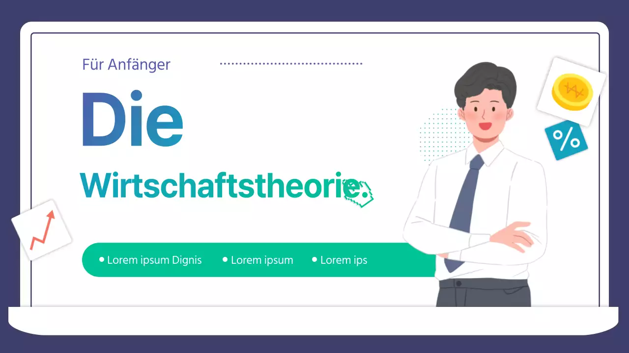 Blau-grüner Farbverlauf Illustration Ökonomische Theorie Vorlesungsmaterial