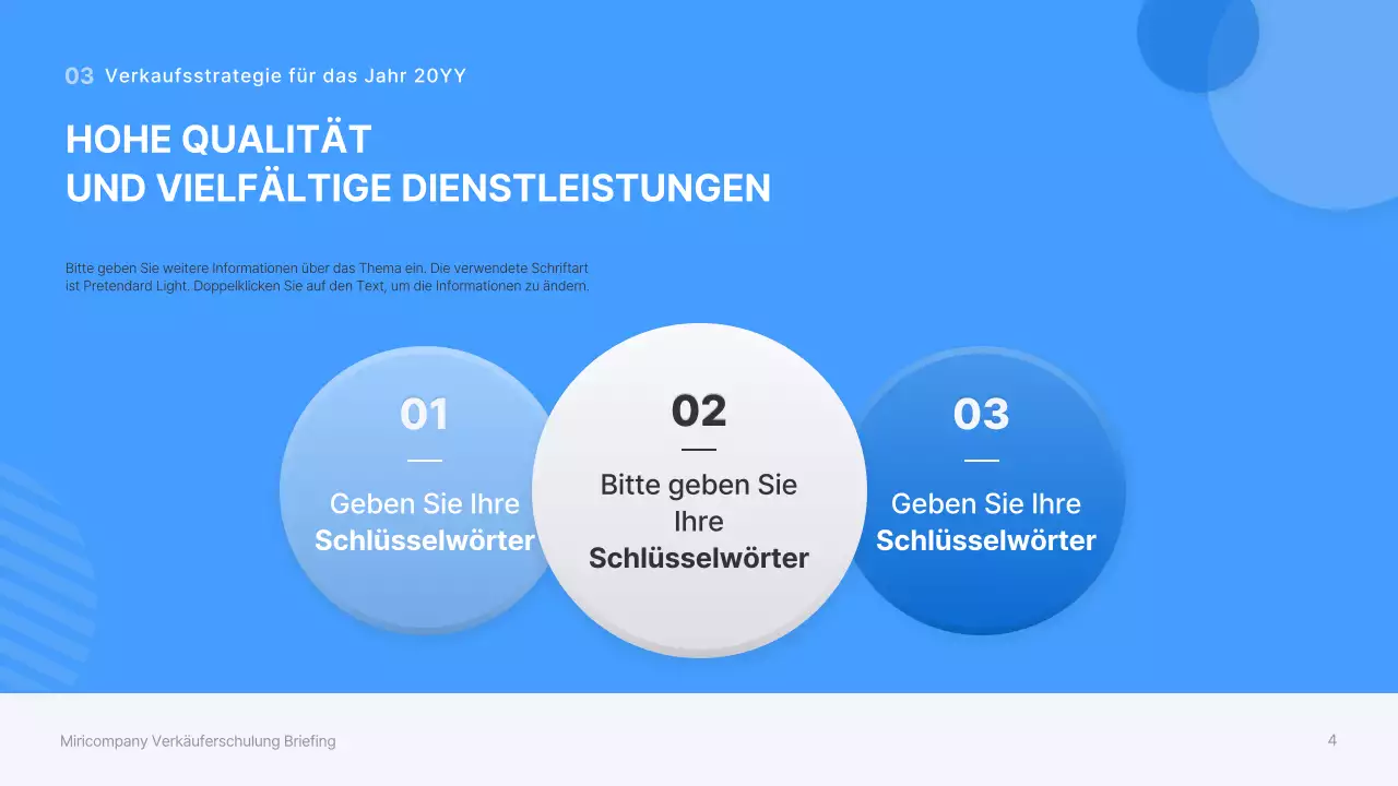 Schulung von Verkäufern mit blauen, dreidimensionalen Formen