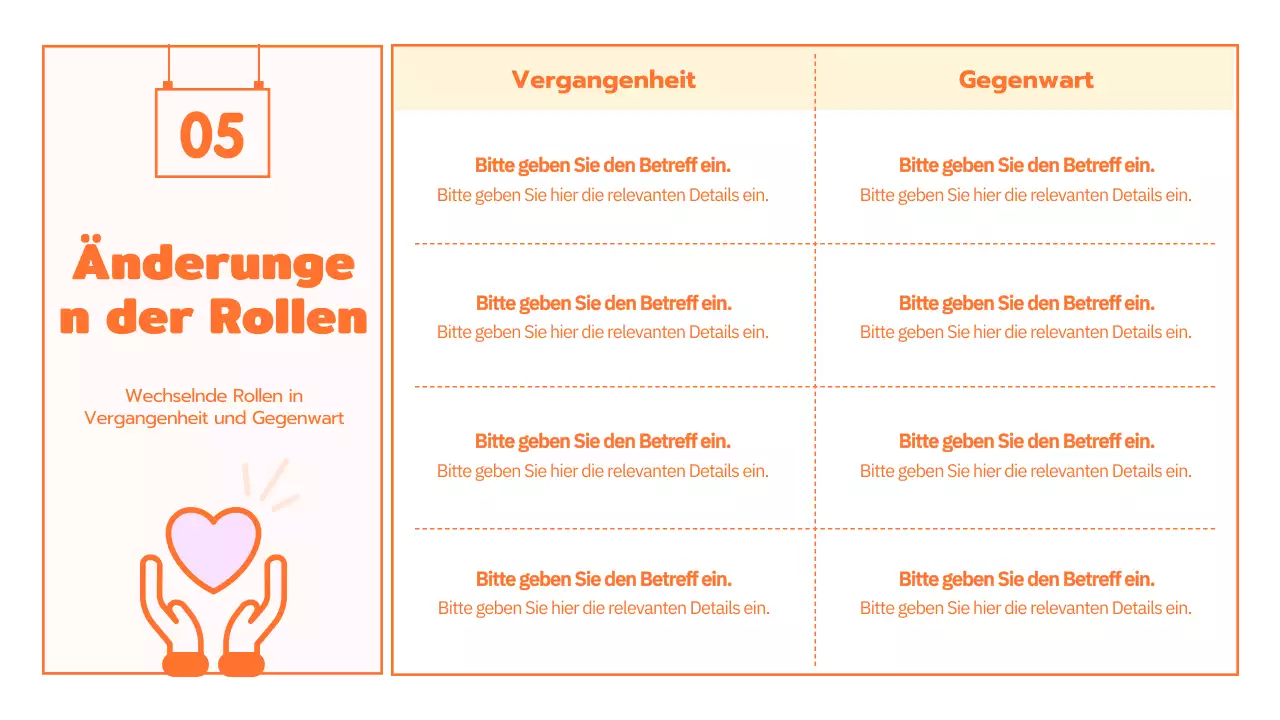 Familienkulturprogramm mit niedlichen orangefarbenen Illustrationen