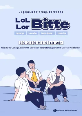 Jugend-Mentoring-Thema mit marineblauen Tönen und sauberen Linien Illustrationsthema